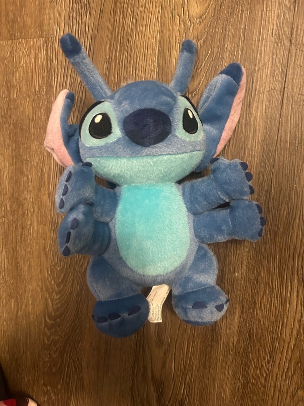 Disney Blue Stitch Plush with Aqua Belly and Pink Ear Accents